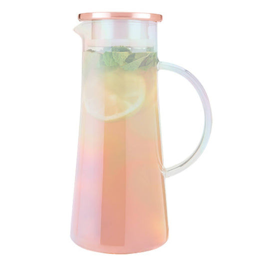 Iridescent Glass Iced Tea Carafe with Infuser 50oz