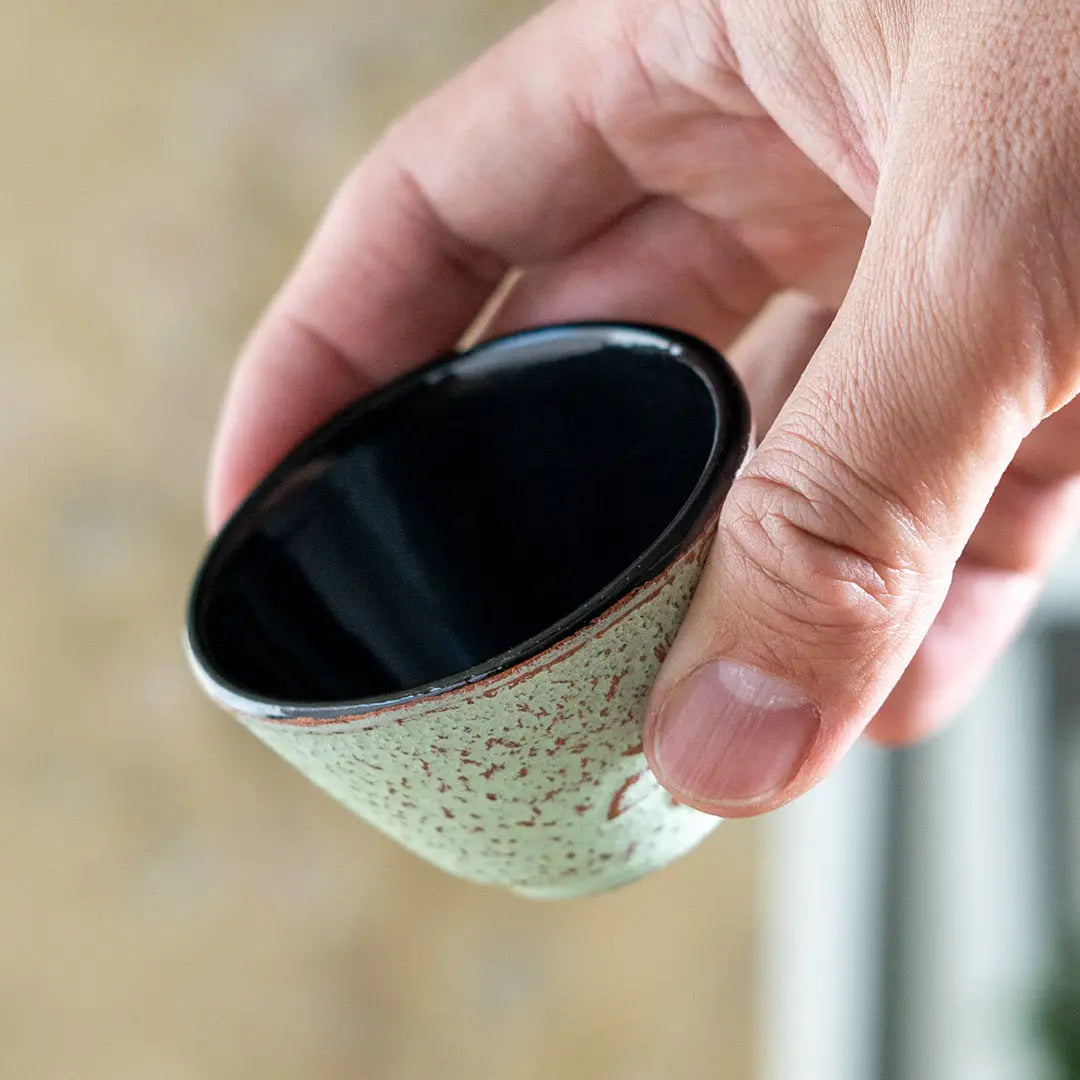 Mint Green Cast Iron Tea Set - Pot, 4 cups, infuser basket, and tea scoop