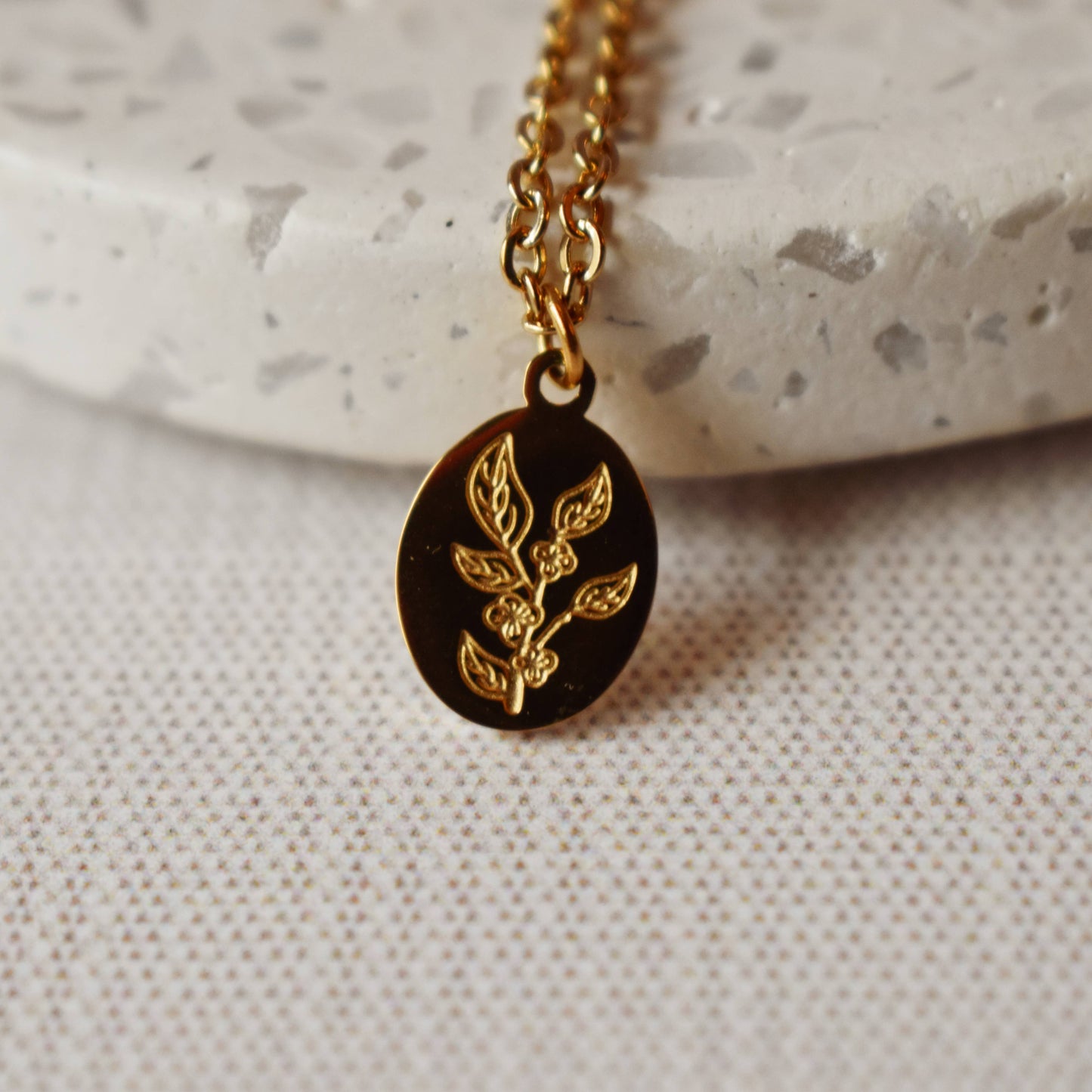 Tea Plant Pendant Necklace